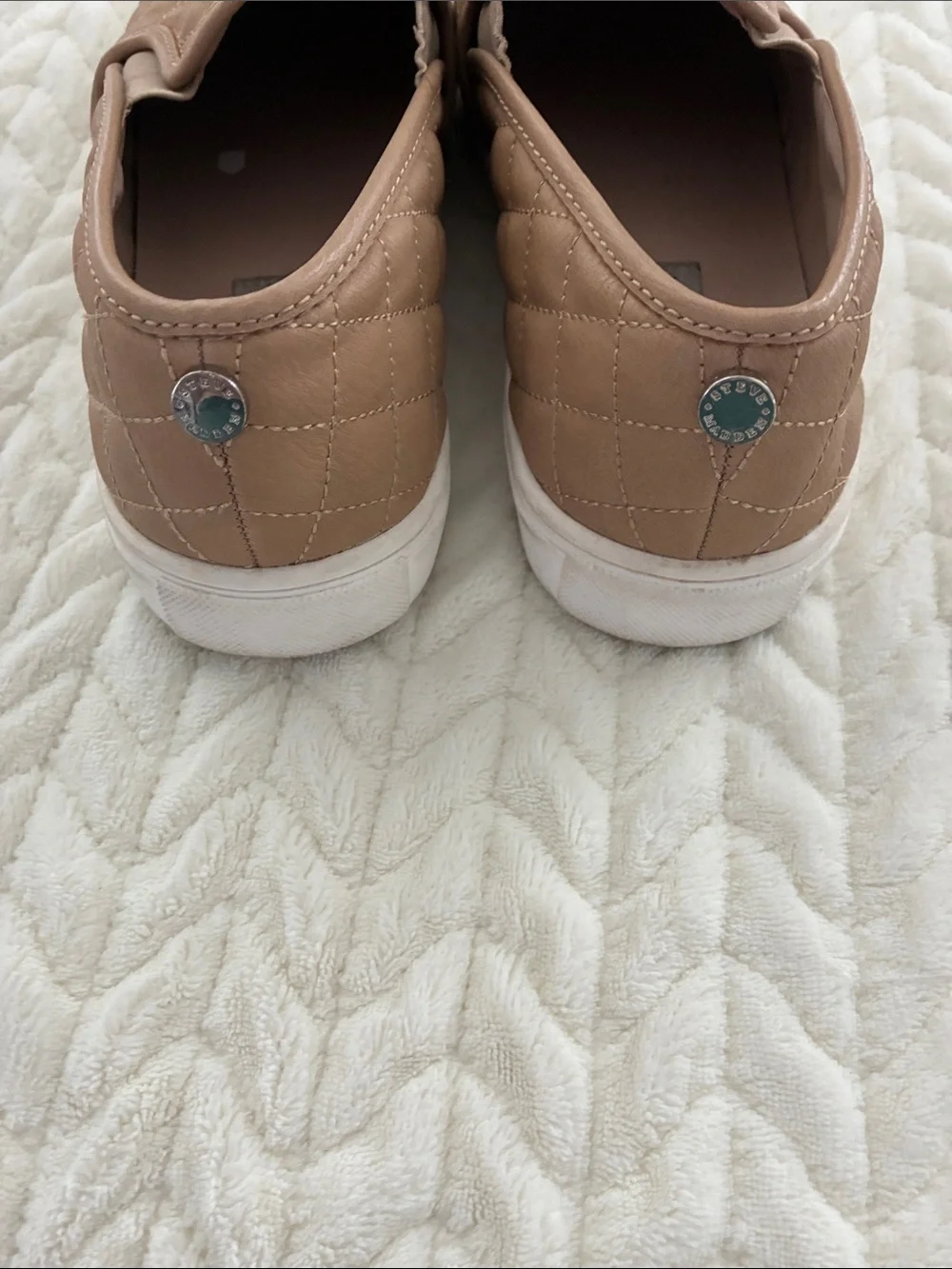 Steve Madden Quilted Slip-On Sneakers in Tan